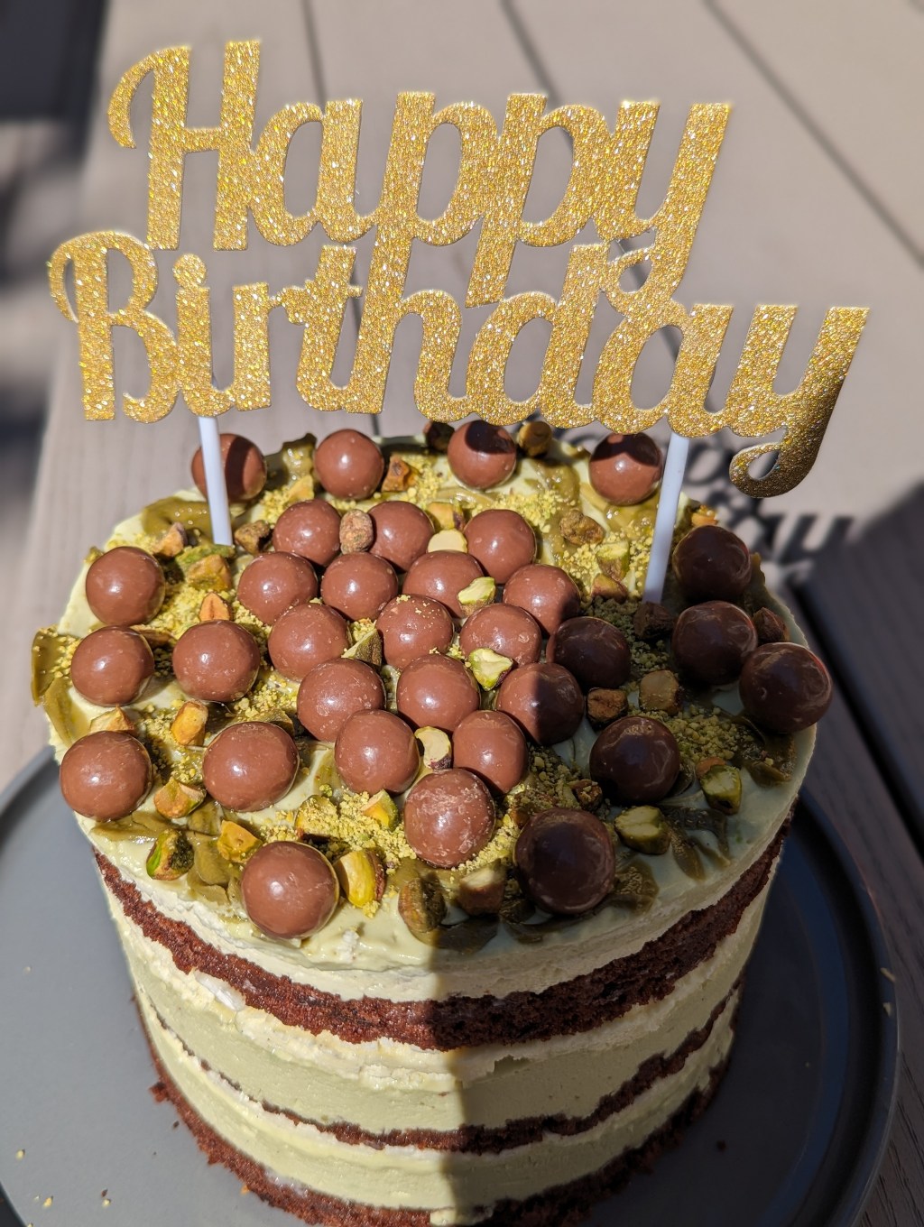 Pistachio Cream Chocolate Cake with Chocolate&nbsp;Ganache