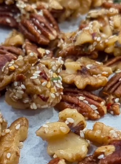Honey-Maple Roasted Nuts with Chili and&nbsp;Herbs